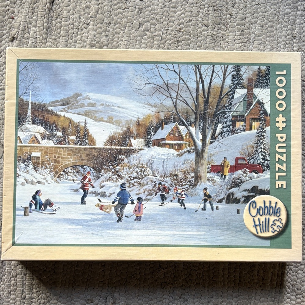Cobble Hill Hockey on Frozen Lake 1000 piece puzzle